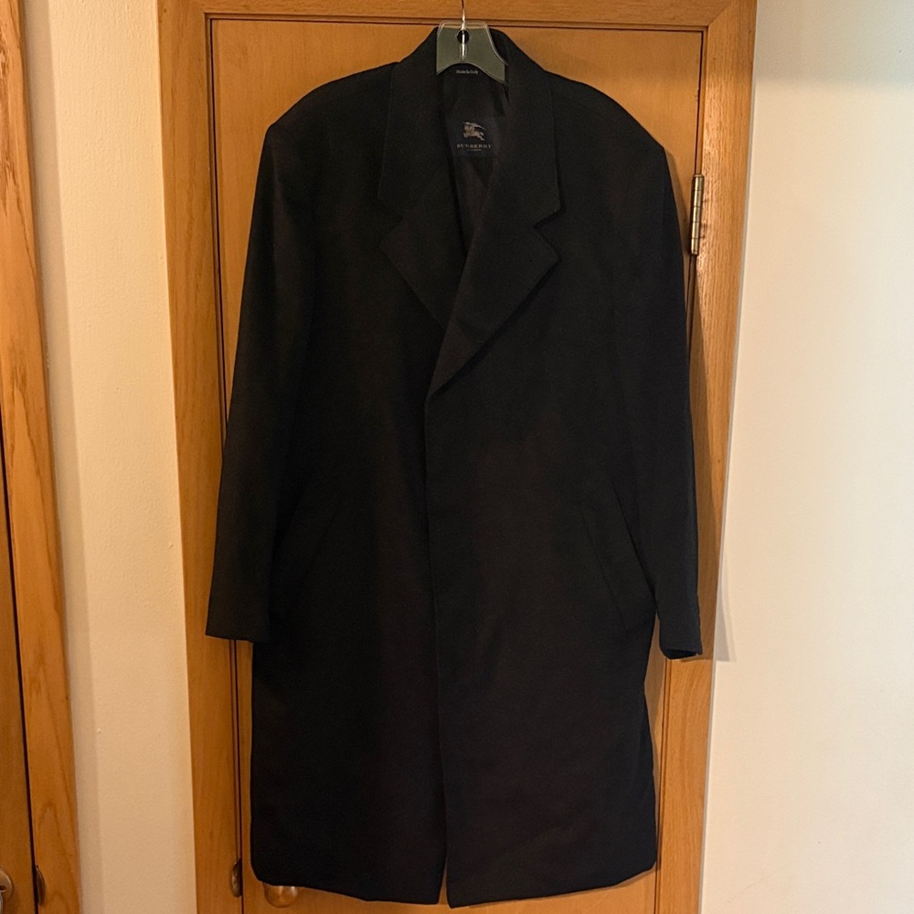 Burberry London Men’s Cashmere Classic Long Coat Black Size 40R